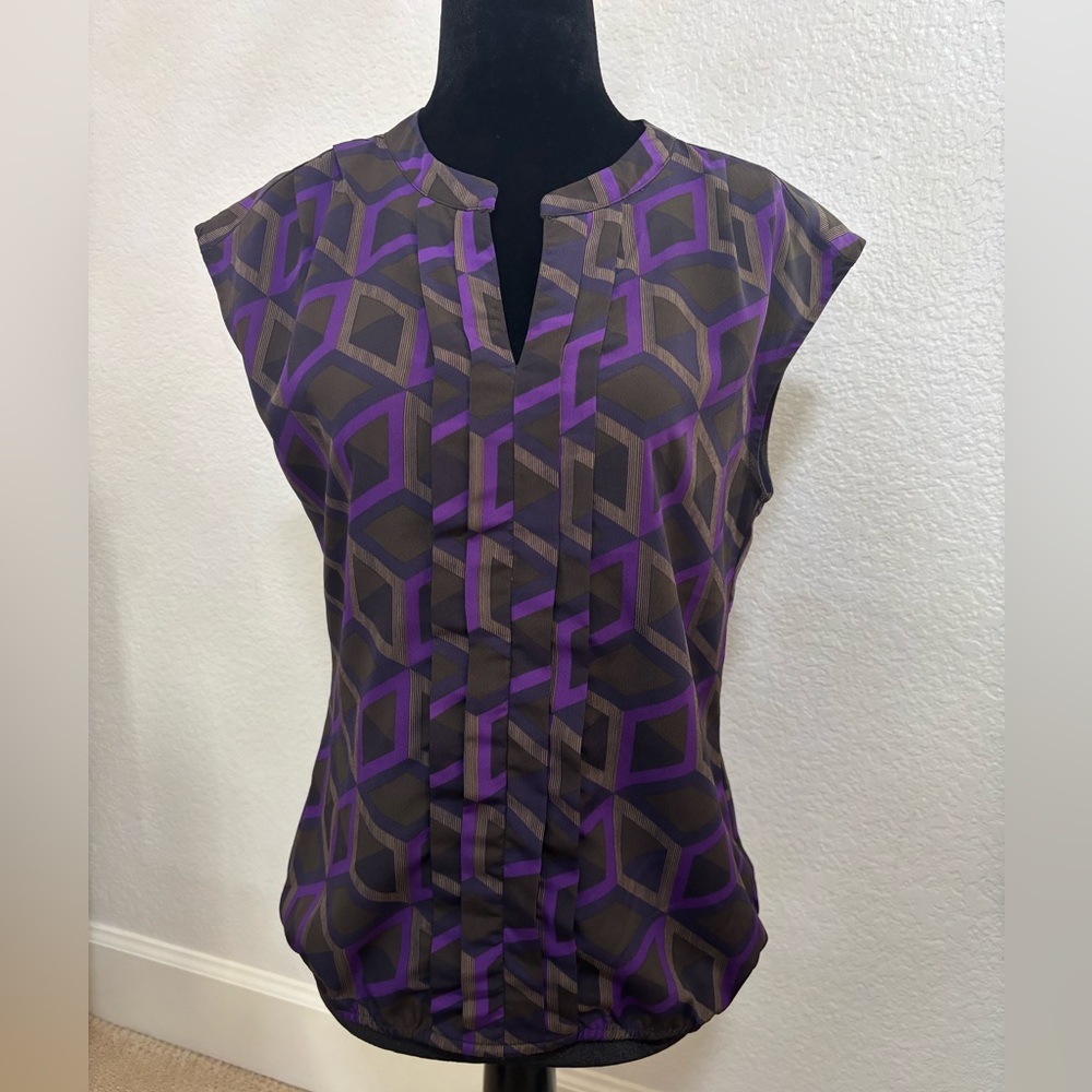 Banana Republic Geometric Top in Purple and Grey